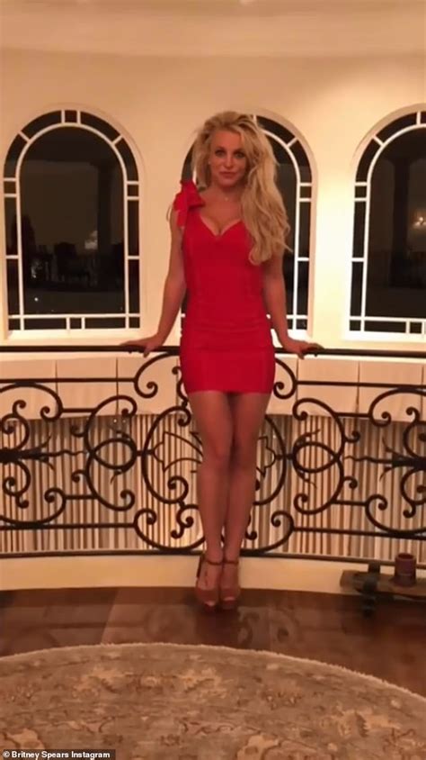 Britney Spears Shows Off Toned Legs And Cleavage In Skin Tight Red Mini