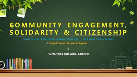 Overview On Community Engagement Solidarity And Citizenship Ppt