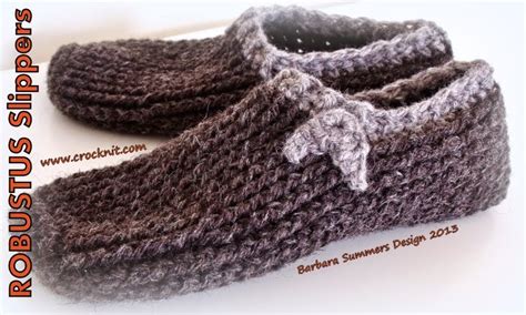 This new slipper pattern is geared for men (or women) who have a longer foot and want a little sunday ballet slippers free crochet pattern chunky ballet slippers crochet pattern (kids size. MICROCKNIT CREATIONS: ROBUSTUS Slippers for Men FREE ...