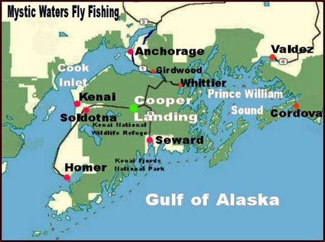 Kenai Peninsula Map From Mystic Waters Fly Fishing Alaska Cooper