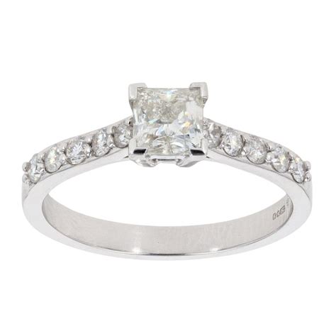 18ct White Gold 102ct Princess Cut Diamond Solitaire Ring By Anya Belle Ramsdens Jewellery