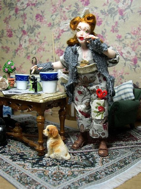 Dollhouse Miniature Ooak Poseable 1940 S England Style Etsy Art Dolls Doll House Miniatures