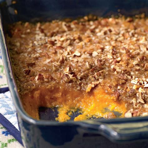 Put in oven and bake at 350 degrees till brown (30 minutes). Sweet Potato Casserole Recipe | MyRecipes