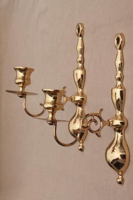 Vintage Baldwin Brass Wall Mount Candle Holder Sconces Polished Solid Brass