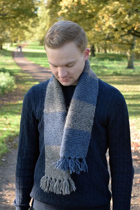Easy Mens Scarf Knitting Pattern With Striped Detail Mens Scarf Knitting Pattern Mens Knitted