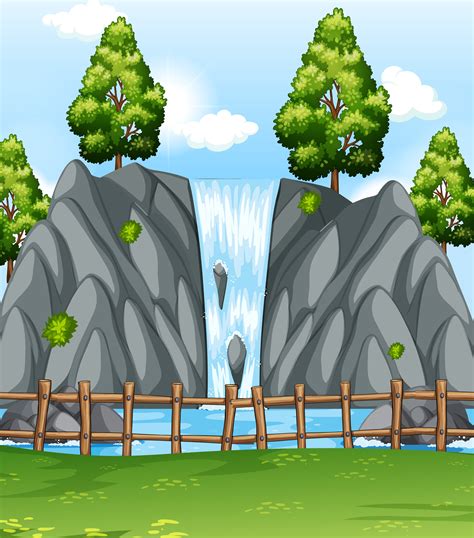 Background Scene With Waterfall In Park 430522 Vector Art At Vecteezy