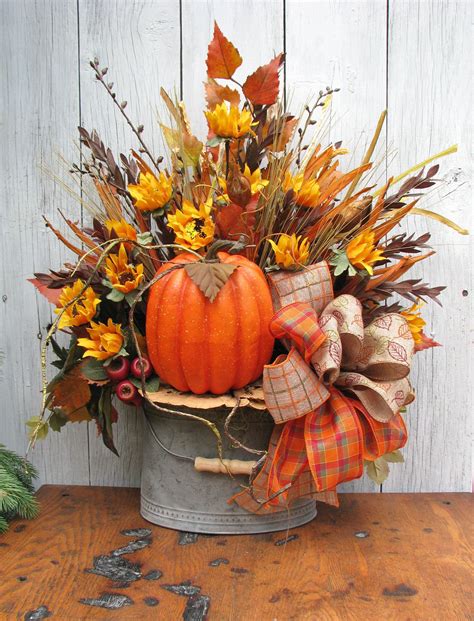 Rustic Fall Centerpiece Thanksgiving Table Centerpiece Harvest Decor