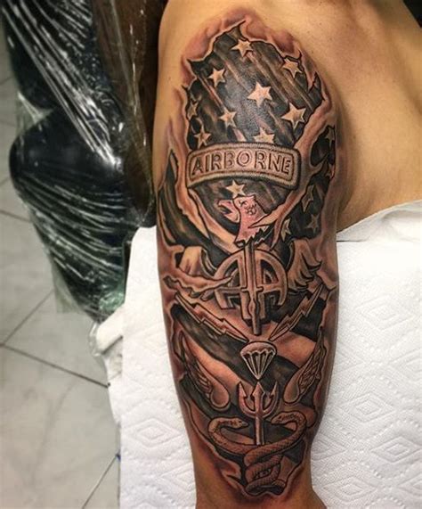 Us Airborne Shoulder Tattoo Veteran Ink