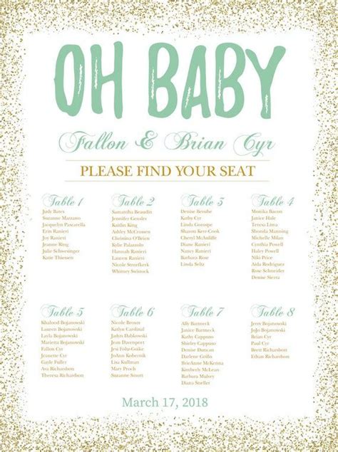 Great savings & free delivery / collection on many items. BABY SHOWER Seating Chart Board, Oh baby Seating Chart ...