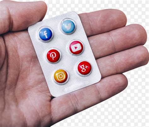 Social Network Addiction Concept Pills With Logo Of The Most Famous