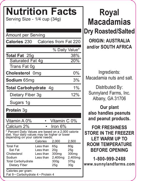Macadamia Nuts Nutrition Info Bruin Blog