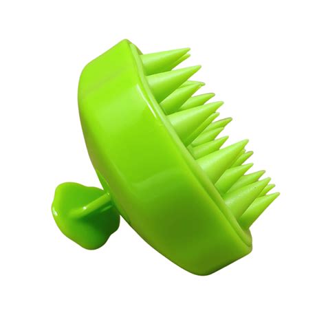 Green Hair Scalp Massager Exfoliating Shampoo Brush Wet And Dry Shower Scalp Scrubber With Soft