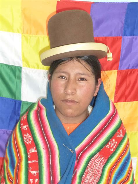 A Cholita Bolivian Indigenous Woman She Is Wearing Her Traditional Bowler Hat From The Dept