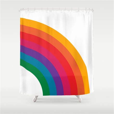 Buy Retro Bright Rainbow Right Side Shower Curtain By Circa78designs