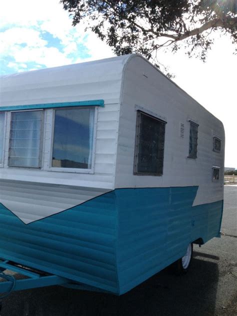Vintage Travel Trailer 1958 Terry Turquoise And White Vintage Travel