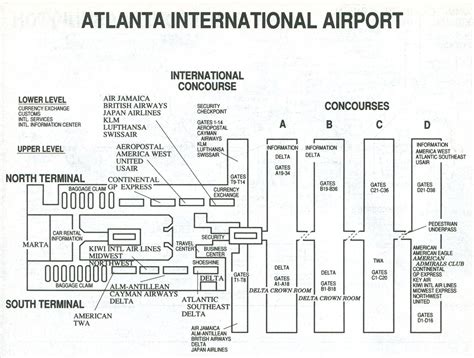 Atlanta Airport Map Delta Terminal Atlanta Airport Terminal Map
