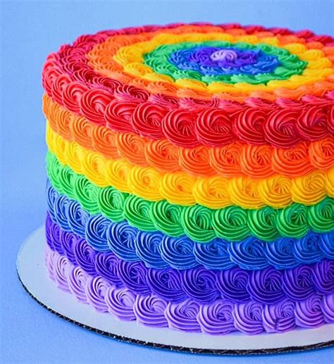 Rainbow Buttercream Cake 🌈 Cakes