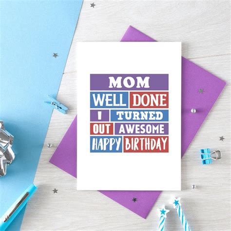 Funny Mom Birthday Card From Daughter Funny Birthday Card For Mom Happy