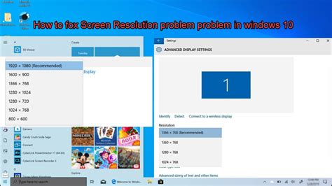 How To Fix Screen Resolution Problem In Windows 10 Youtube
