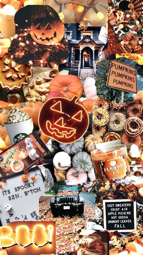 Preppy Halloween Collage Wallpapers Wallpaper Cave