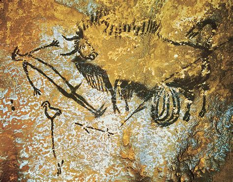 The Shaft Of The Dead Man Cave Painting In Lascaux Cave France