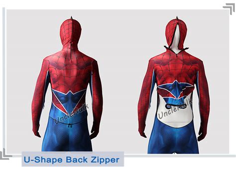 spider punk hobart brown cosplay costume punk spider man bodysuit with metal spikes on the