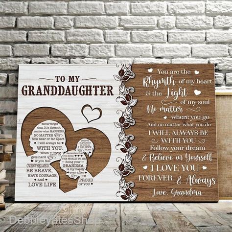 Grandma And Granddaughter Poster To My Granddaughter You Are Etsy
