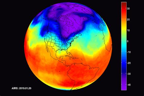 Heres The Polar Vortex From Nasas Heat Mapping Satellite