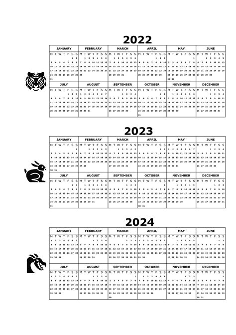 Mini Calendar 2022 Printable A5 Includes 2022 2023 2024 Etsy