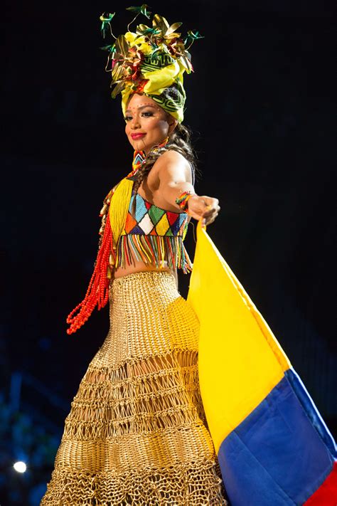 andrea tovar miss colombia 2016 debuts her national costume on stage at the mall of asia arena