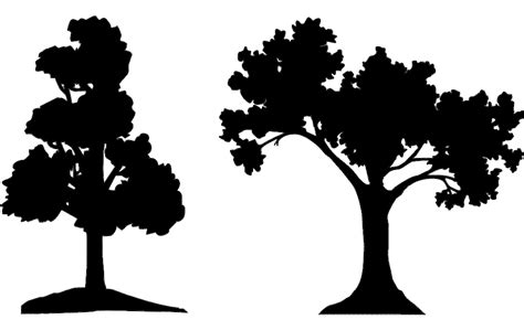 Trees Silhouette Vector Dxf File Free Download