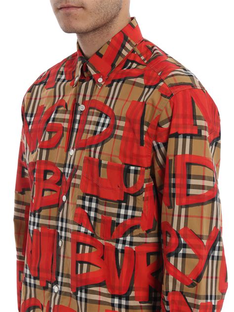 See more ideas about burberry shirt, mens outfits, burberry. Burberry - Graffiti print check cotton Jameson shirt - shirts - 8002928
