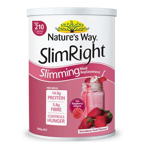 Natures Way Slimright Slimming Meal Replacement Shake Strawberry 500g Fitness World Wide
