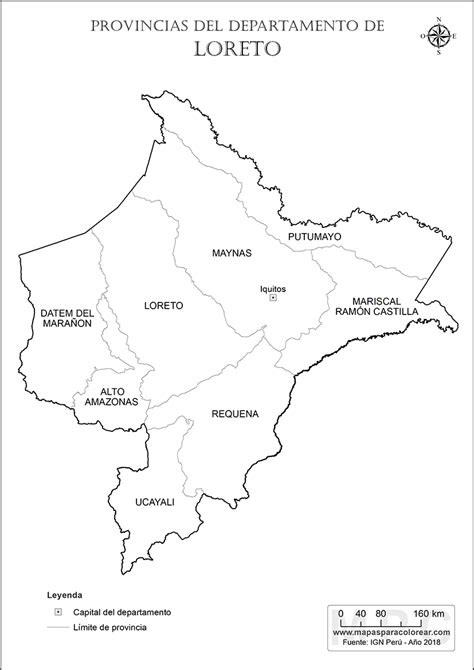 Mapas Departamento De Loreto Para Colorear