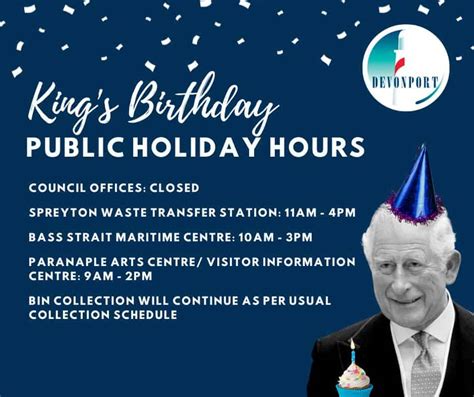 Kings Birthday Public Holiday Hours Devonport City Council