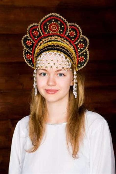 kopfschmuck kokoshnik elena russische etsy anastasia german hairstyle headdress headpiece