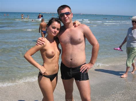 Beach Couple Equally Topless Mamaia Beach Romania C Scrolller