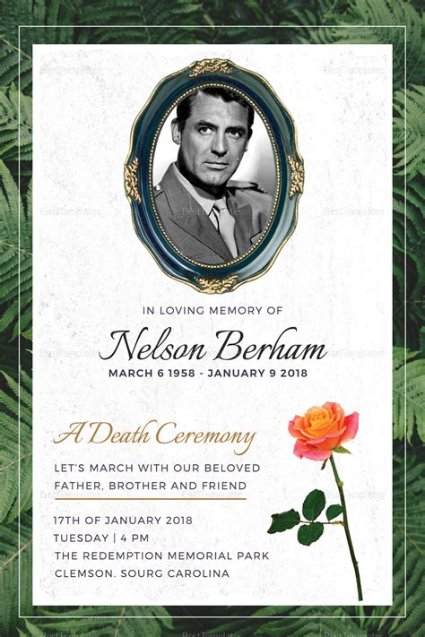 Death Ceremony Invitation Design Template in PSD, Word, Publisher