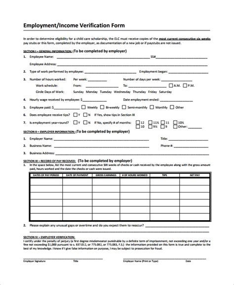Free 9 Sample Income Verification Forms In Pdf Ms Word