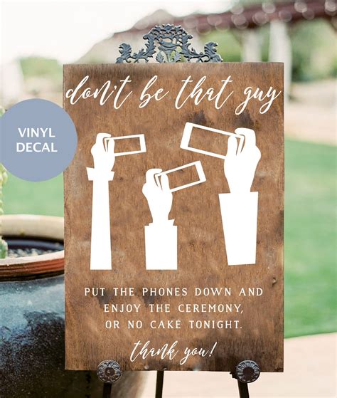 Unplugged Ceremony Sign Wedding Sign Decals No Phone Sign Etsy