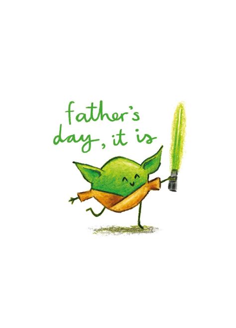 Yoda Fathers Day Star Wars Card Etsy