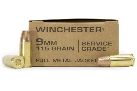 Winchester 9mm Luger 115 Gr Fmj Fn Service Grade 500case Sportsmans