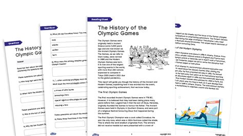 The Olympics Uks2 Reading Comprehension Resources Pack Year 5 And