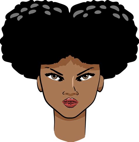 black girl afro clipart