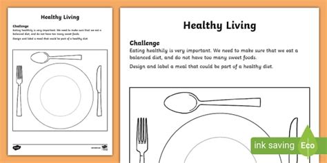 Healthy Eating Worksheet Primary Resources Teacher Made