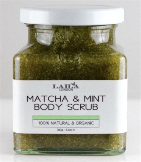100 Natural Organic Matcha Green Tea And Mint Body Scrub With Dead