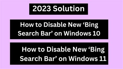 How To Disable New ‘bing Search Bar On Windows 10 Desktop Youtube