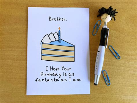 Printable Brother Birthday Card Brother Birthday Funny Sibling