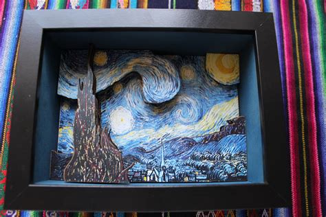 Starry Night By Vincent Van Gogh 3d Shadow Box Cool T Idea For Art