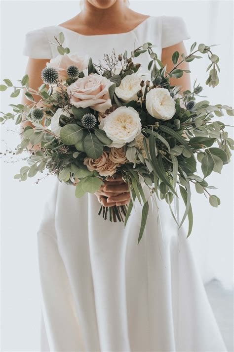 We chose blush and burgundy roses, white lisianthus, blush carnations, white wax flower, atriplex, and seeded eucalyptus. Lucas & Jacq's 'Ocean Harvest' Wedding at Olio Bello ...